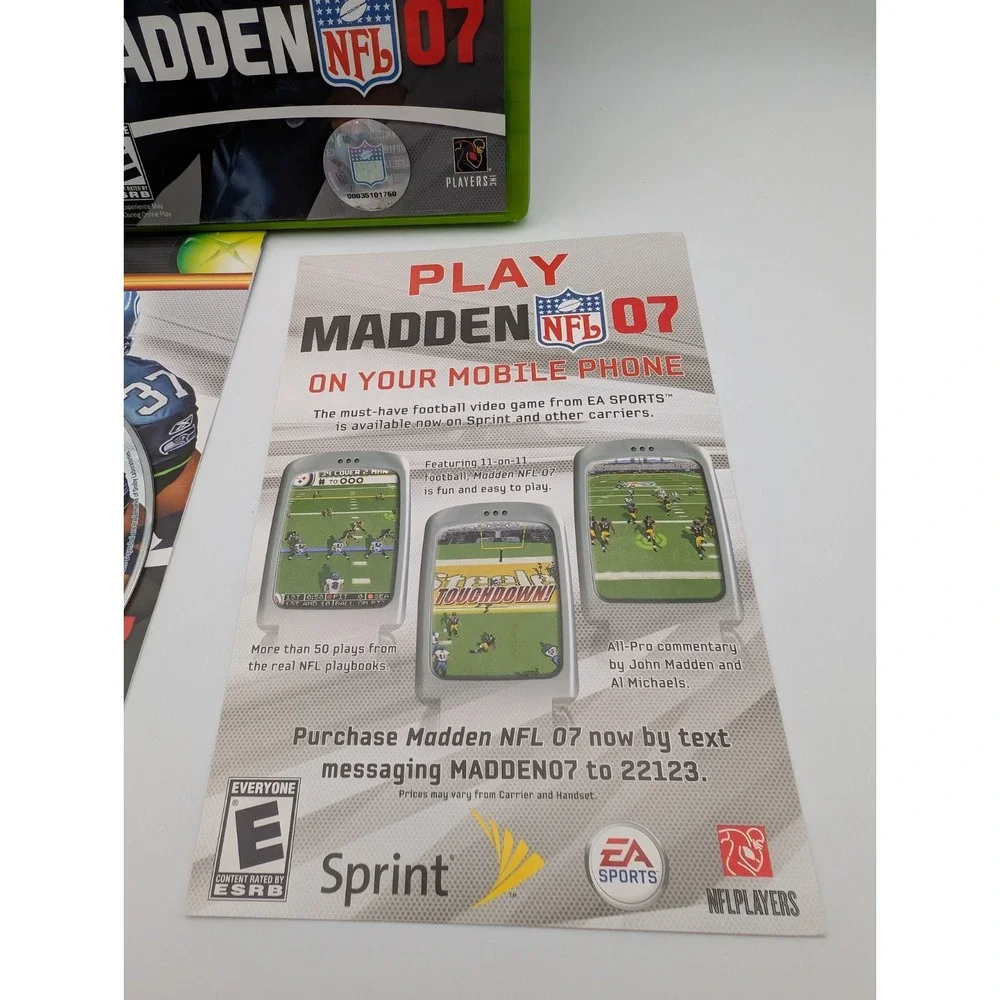 Madden NFL 07 (Microsoft Xbox, 2006) Complete W/ Insert Excellent Condition